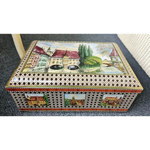 Schuhmann Nurnberg 15.5 X 11 X 7" BISCUIT COOKIE TIN BOX NURNBERG GERMANY